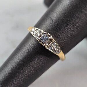 Womens Vintage Estate 14k Yellow Gold Diamond Ring 2.4g #E954